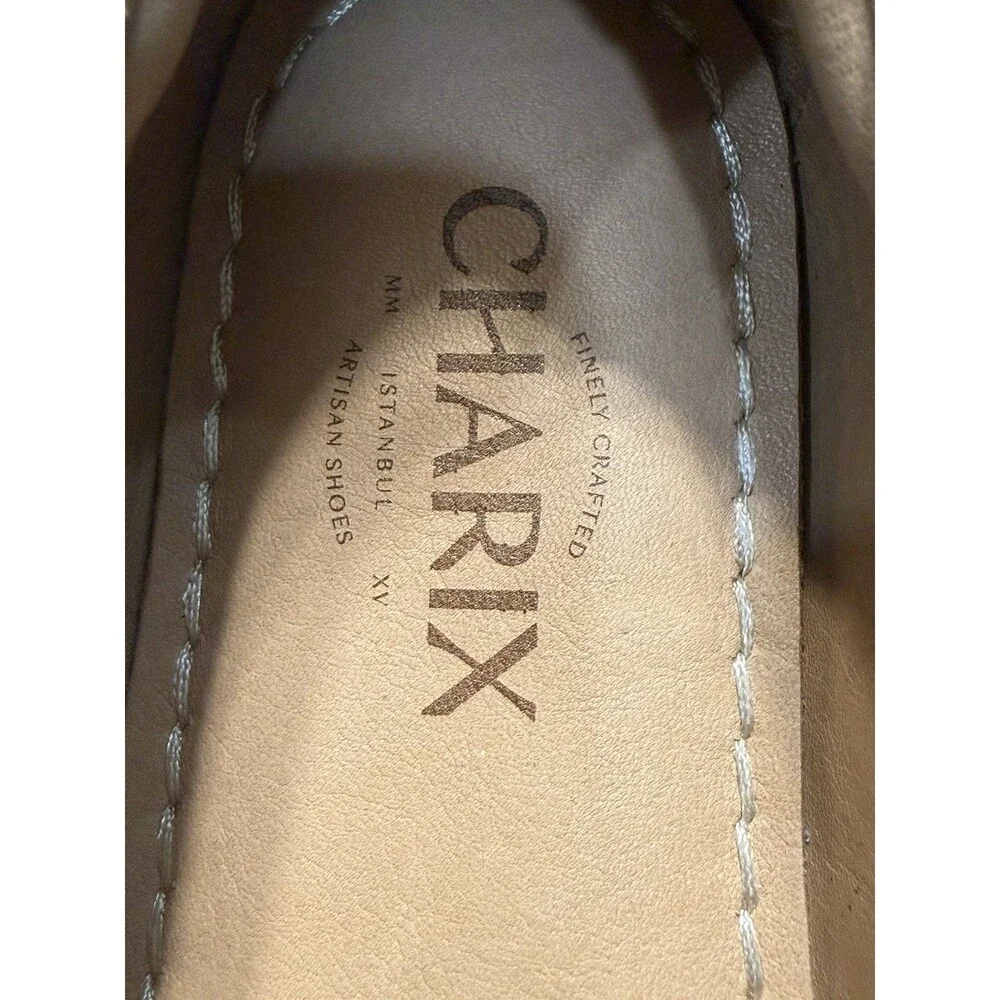 Charix Cognac Brown Leather Slip On Flats Shoes Women's Size 39 8.5/9 NEW No Box